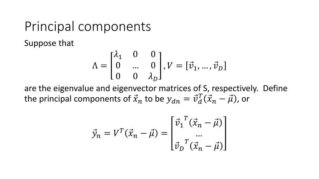 principal components suppose that