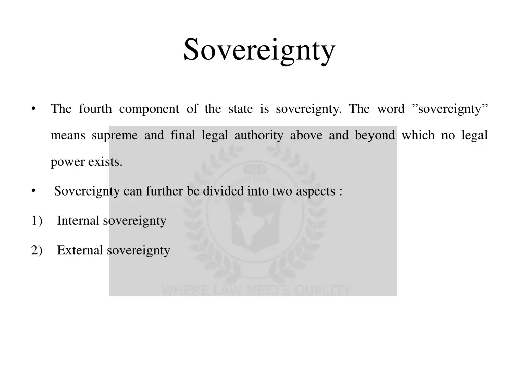 sovereignty