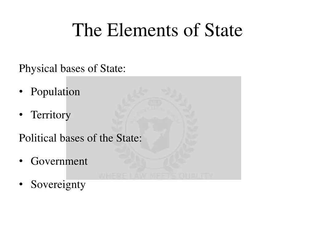 the elements of state