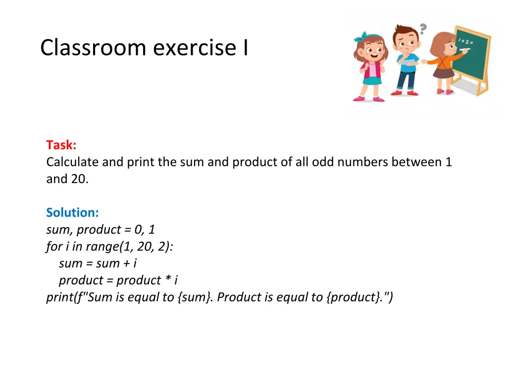 classroom exercise i