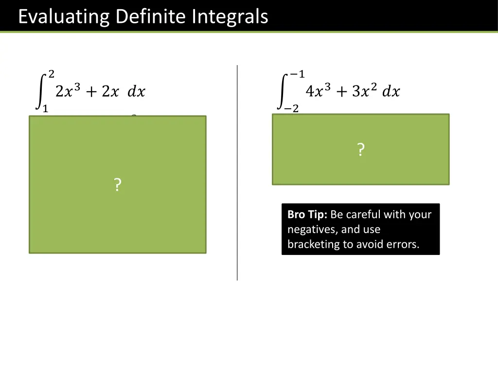 evaluating definite integrals 1