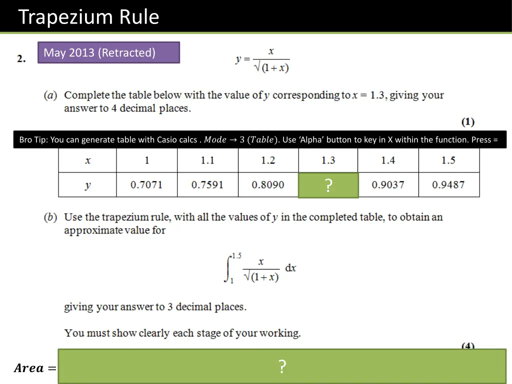 trapezium rule 2