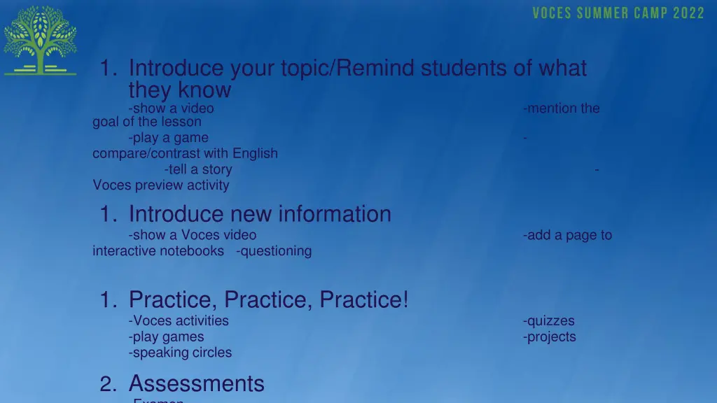 1 introduce your topic remind students of what