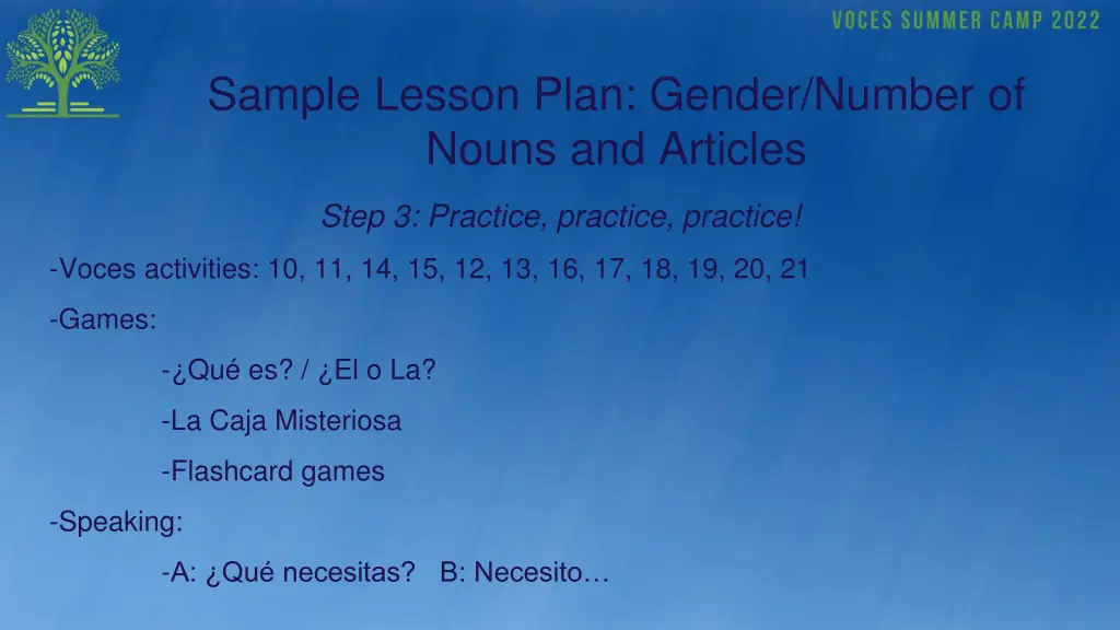 sample lesson plan gender number of nouns 3