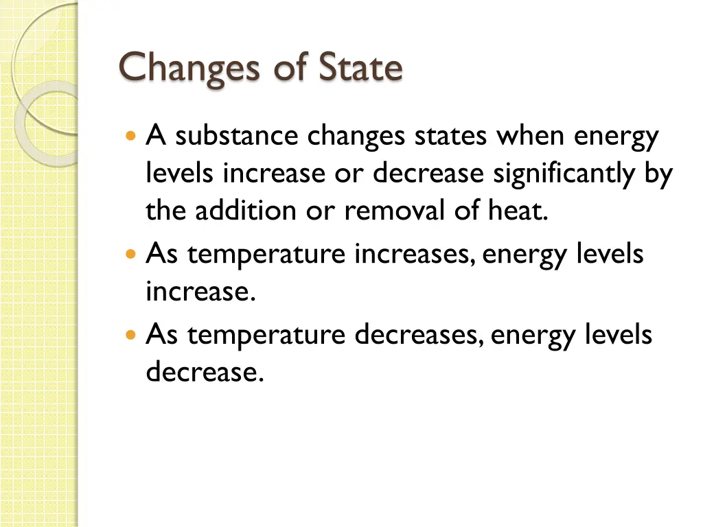 changes of state