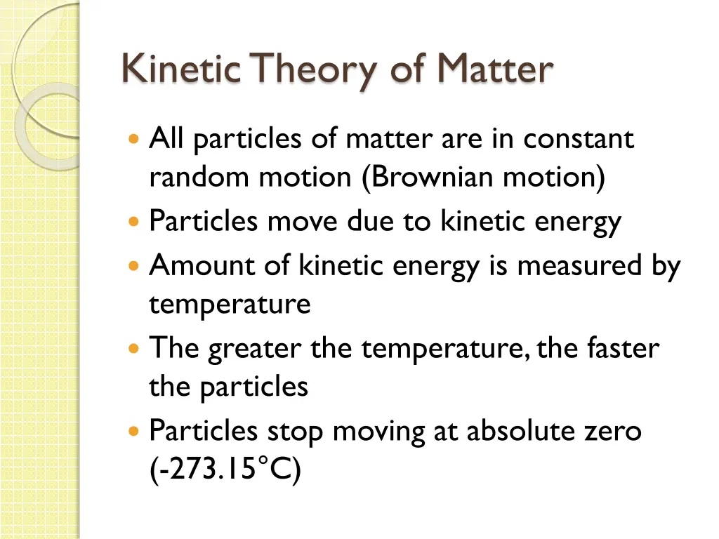 kinetic theory of matter