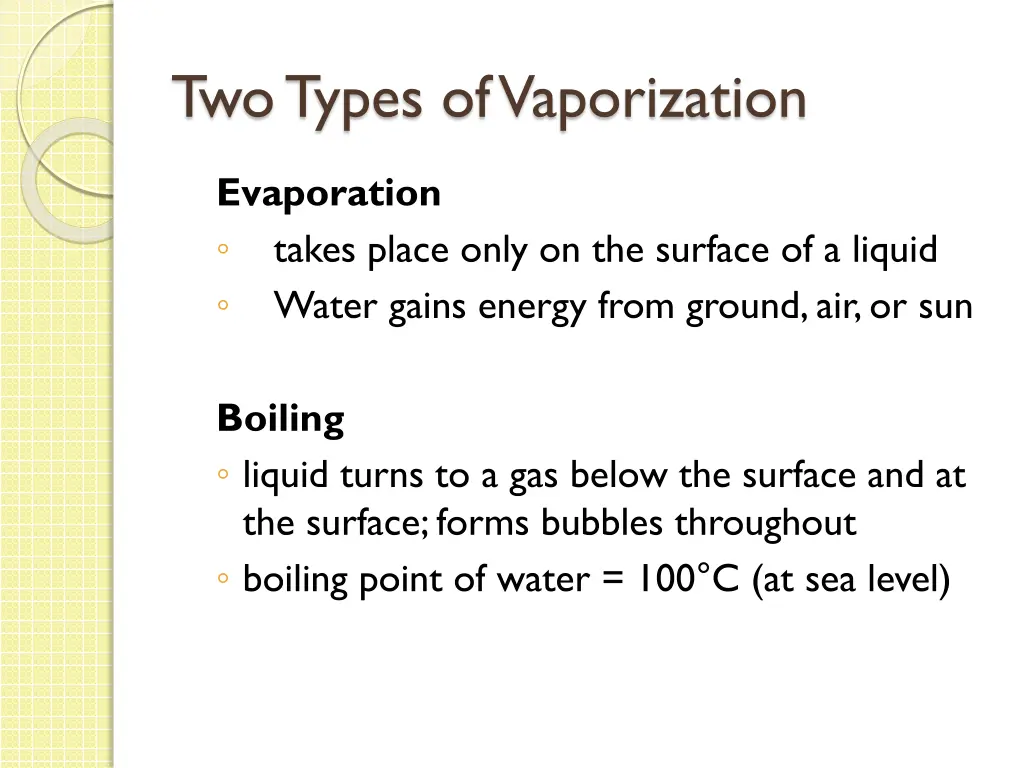 two types of vaporization