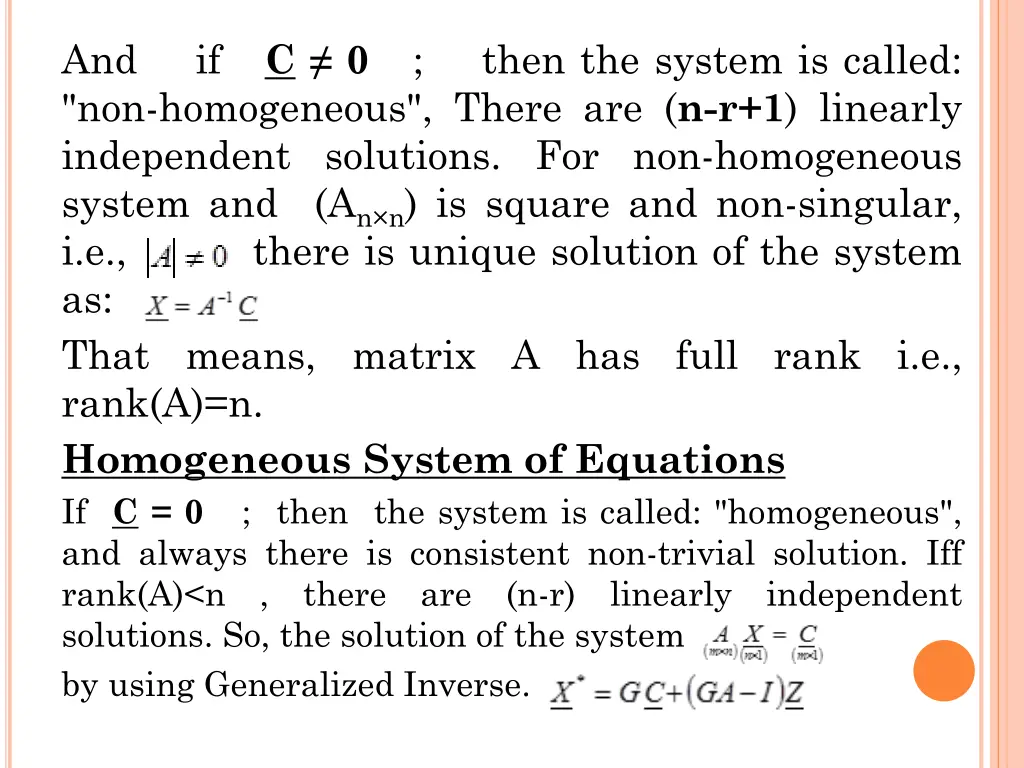 and non homogeneous there are n r 1 linearly