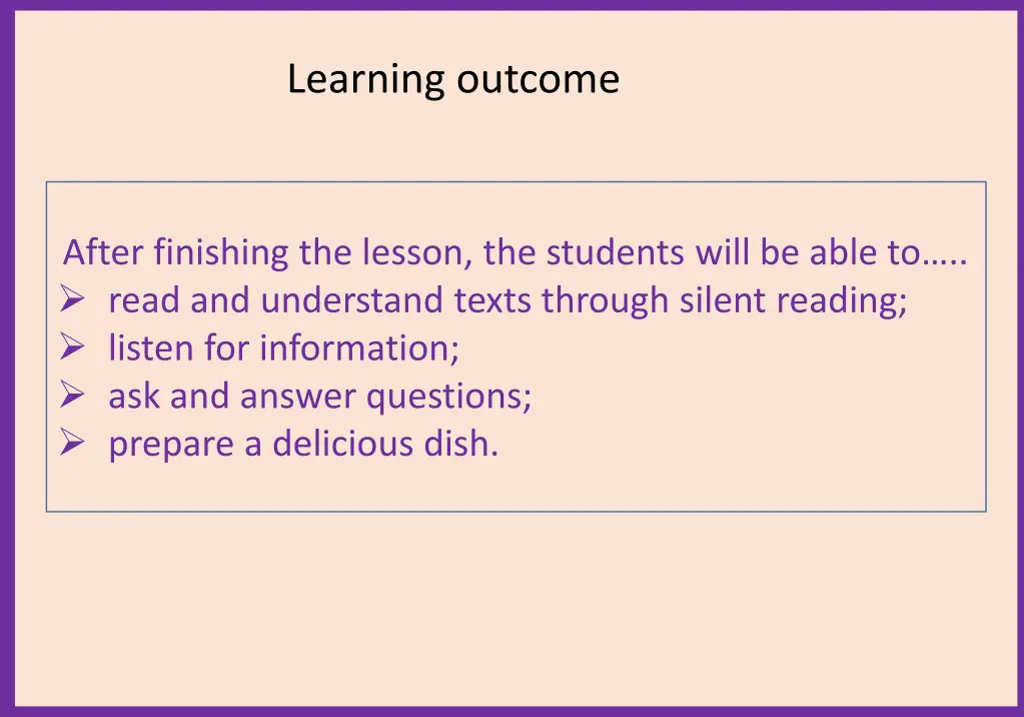 learning outcome