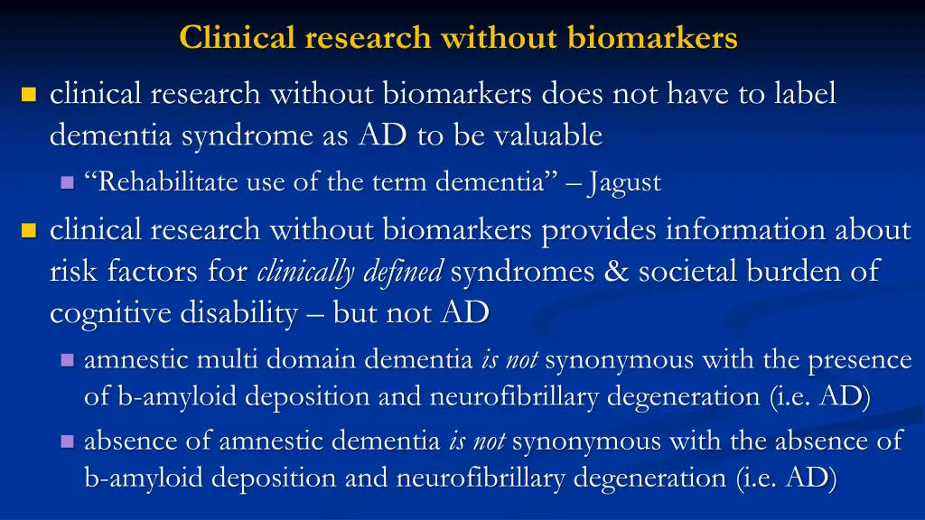 clinical research without biomarkers