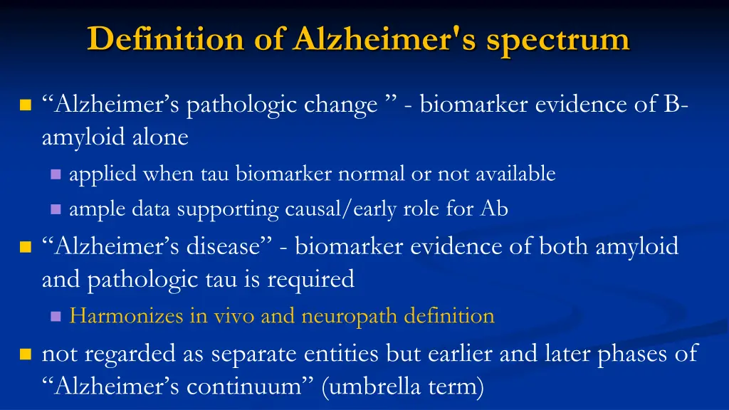 definition of alzheimer s spectrum