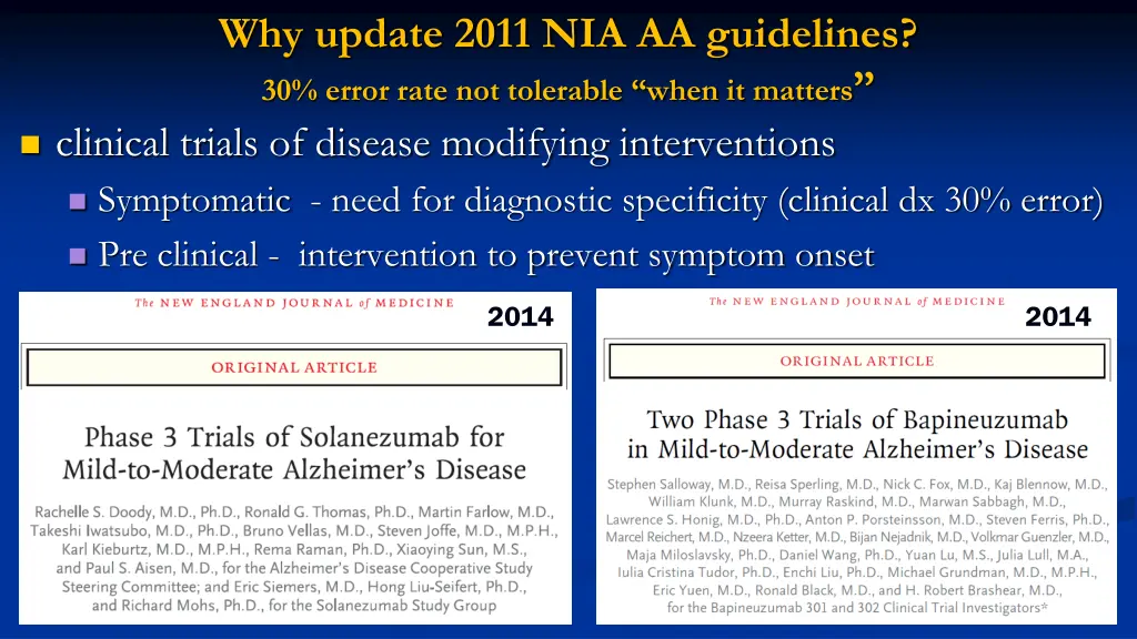 why update 2011 nia aa guidelines 30 error rate