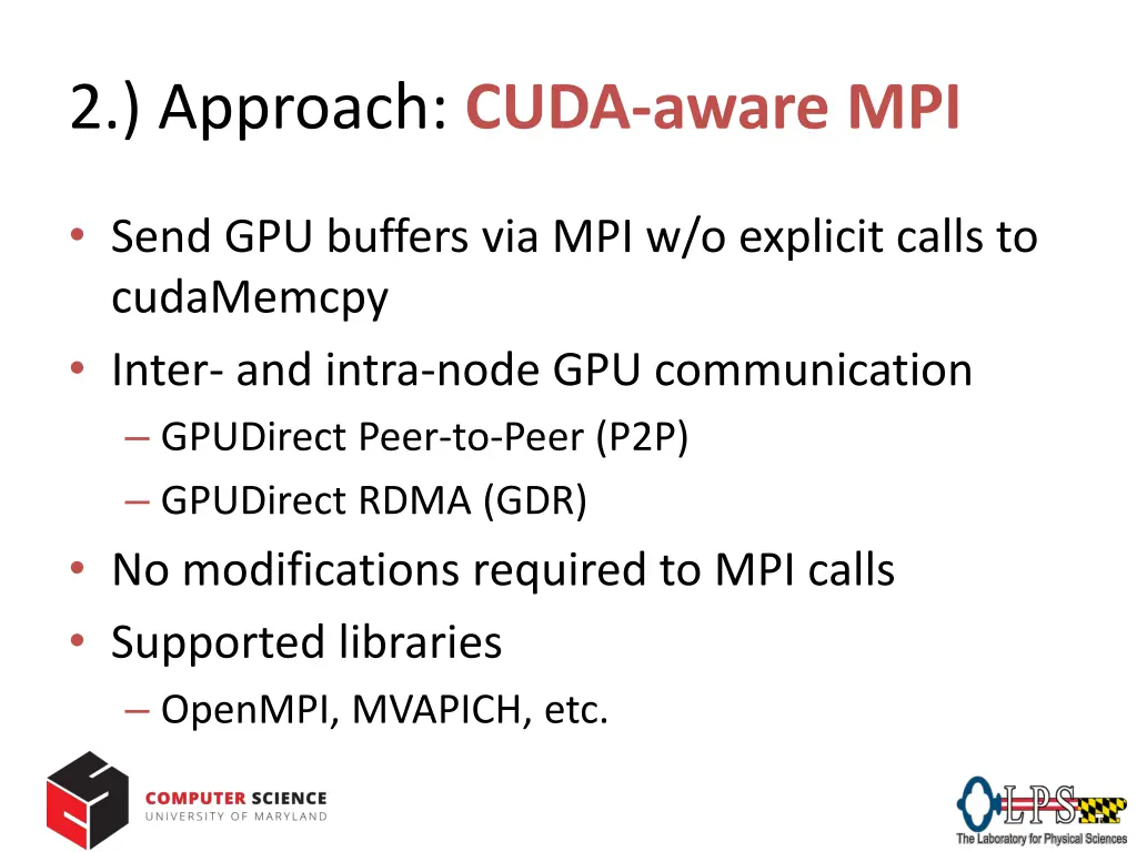 2 approach cuda aware mpi