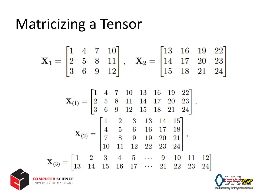 matricizing a tensor