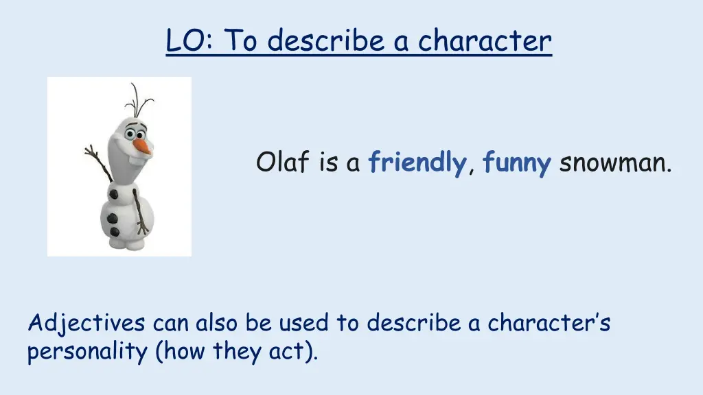 lo to describe a character 1