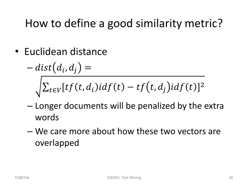 how to define a good similarity metric 1