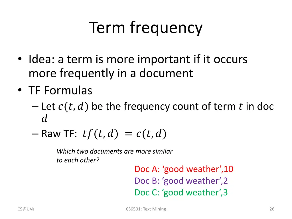 term frequency