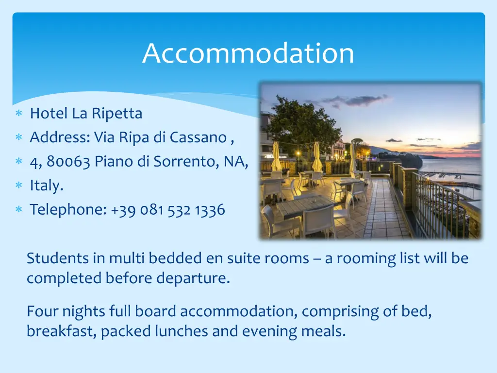 accommodation