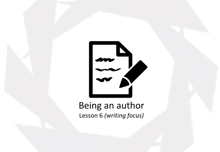 being an author lesson 6 writing focus