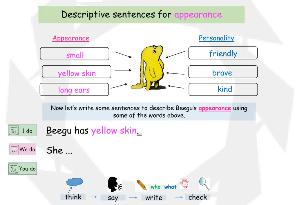 descriptive sentences for appearance