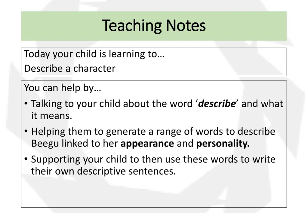 teaching notes teaching notes