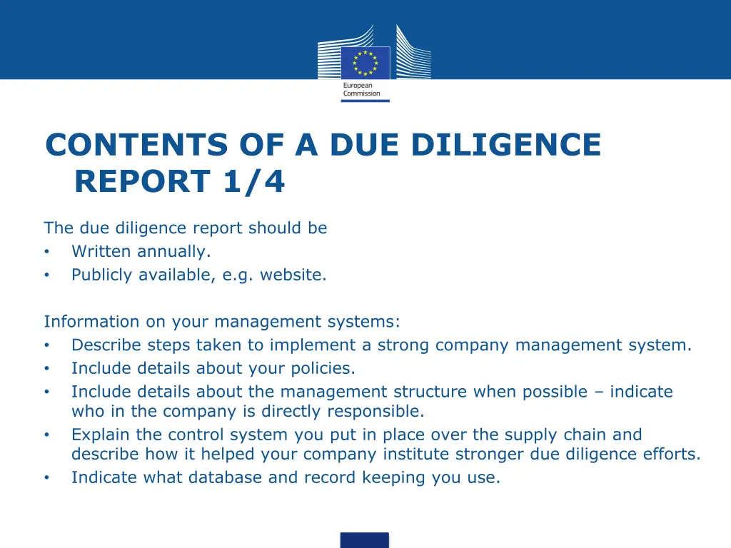 contents of a due diligence report 1 4