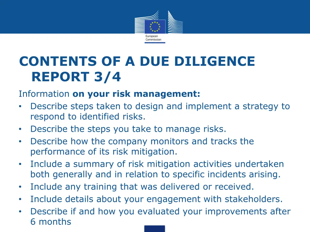 contents of a due diligence report