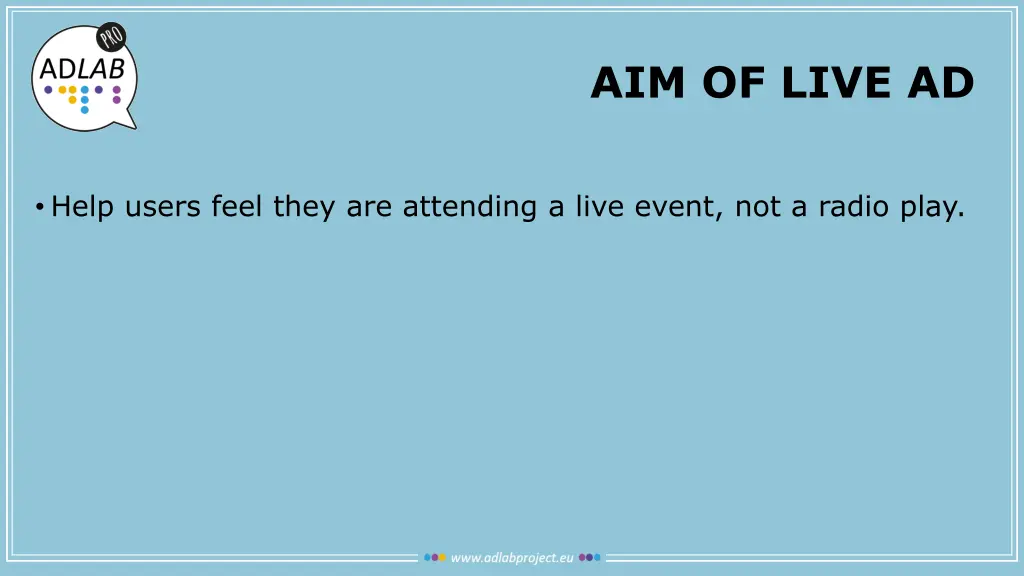 aim of live ad