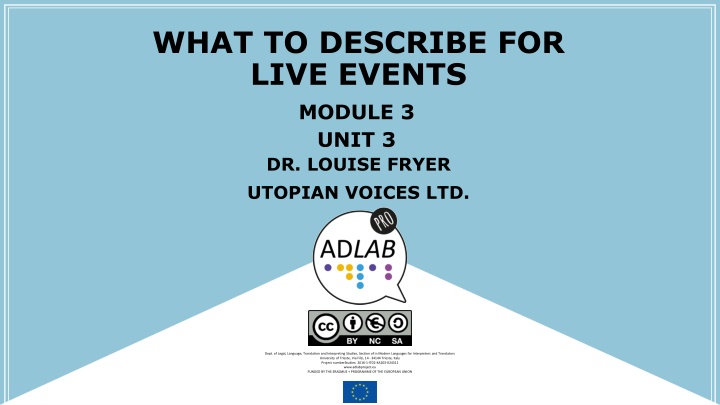 what to describe for live events module 3 unit