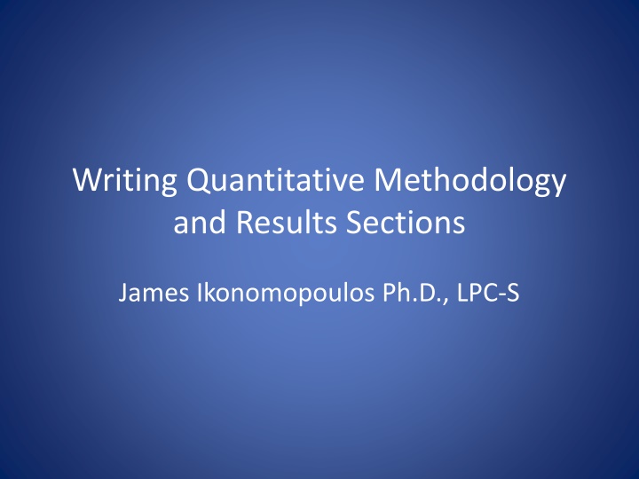 writing quantitative methodology and results