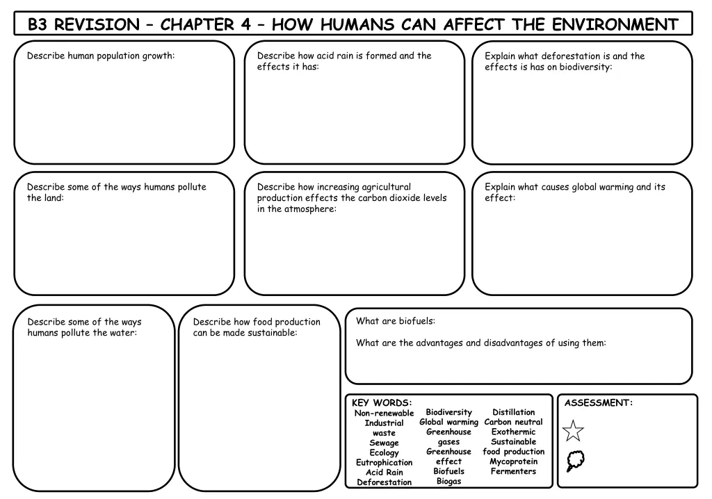 b3 revision chapter 4 how humans can affect