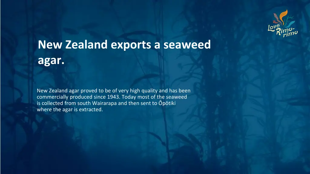 new zealand exports a seaweed agar