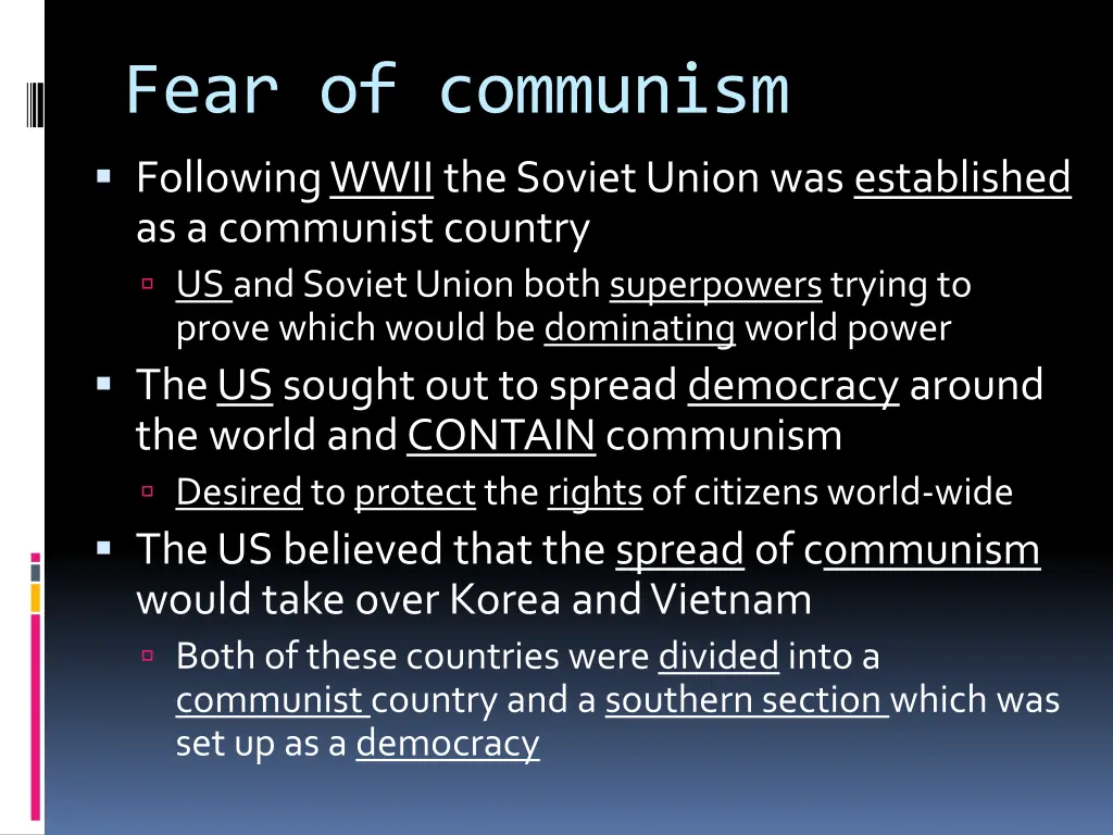 fear of communism following wwii the soviet union