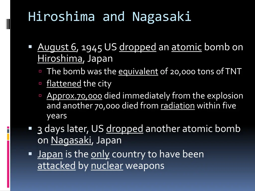 hiroshima and nagasaki