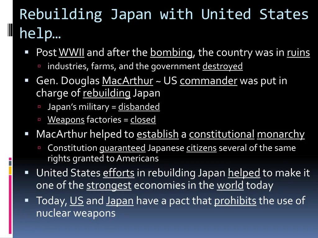 rebuilding japan with united states help post