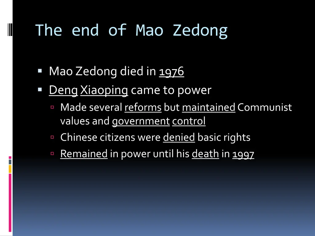 the end of mao zedong