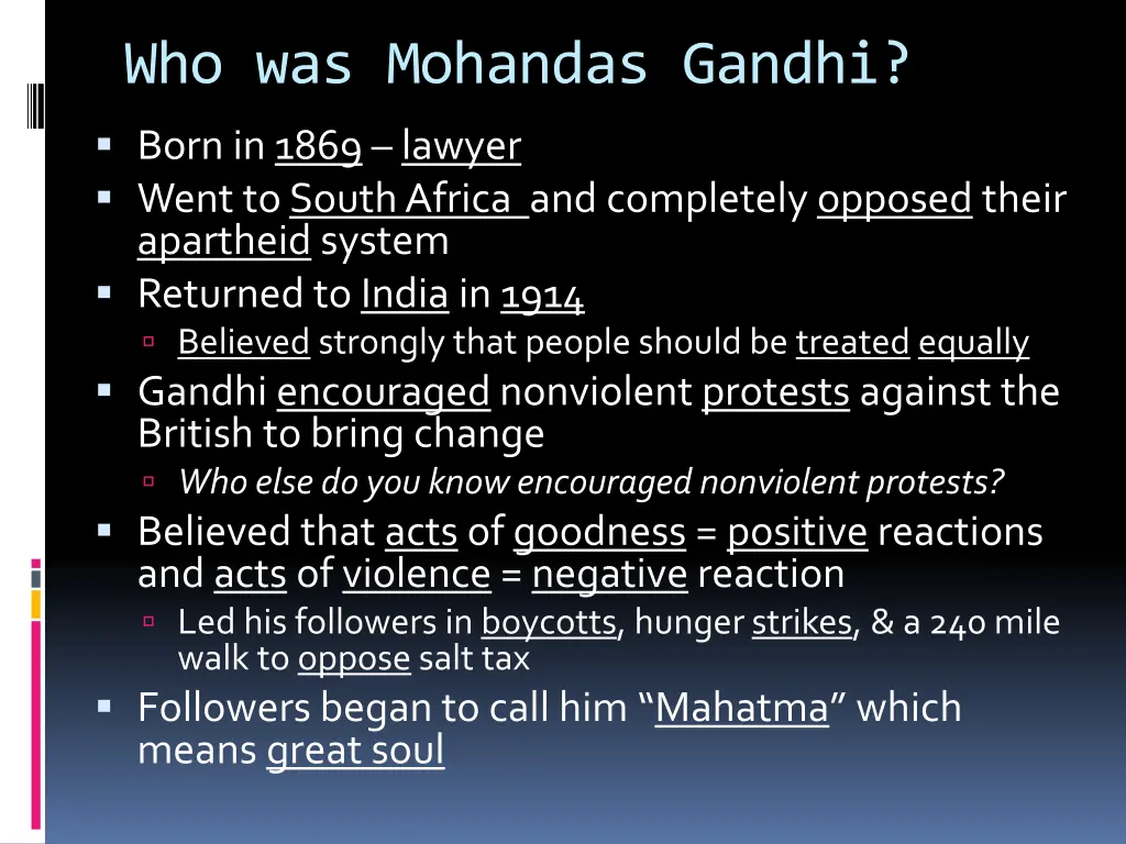 who was mohandas gandhi