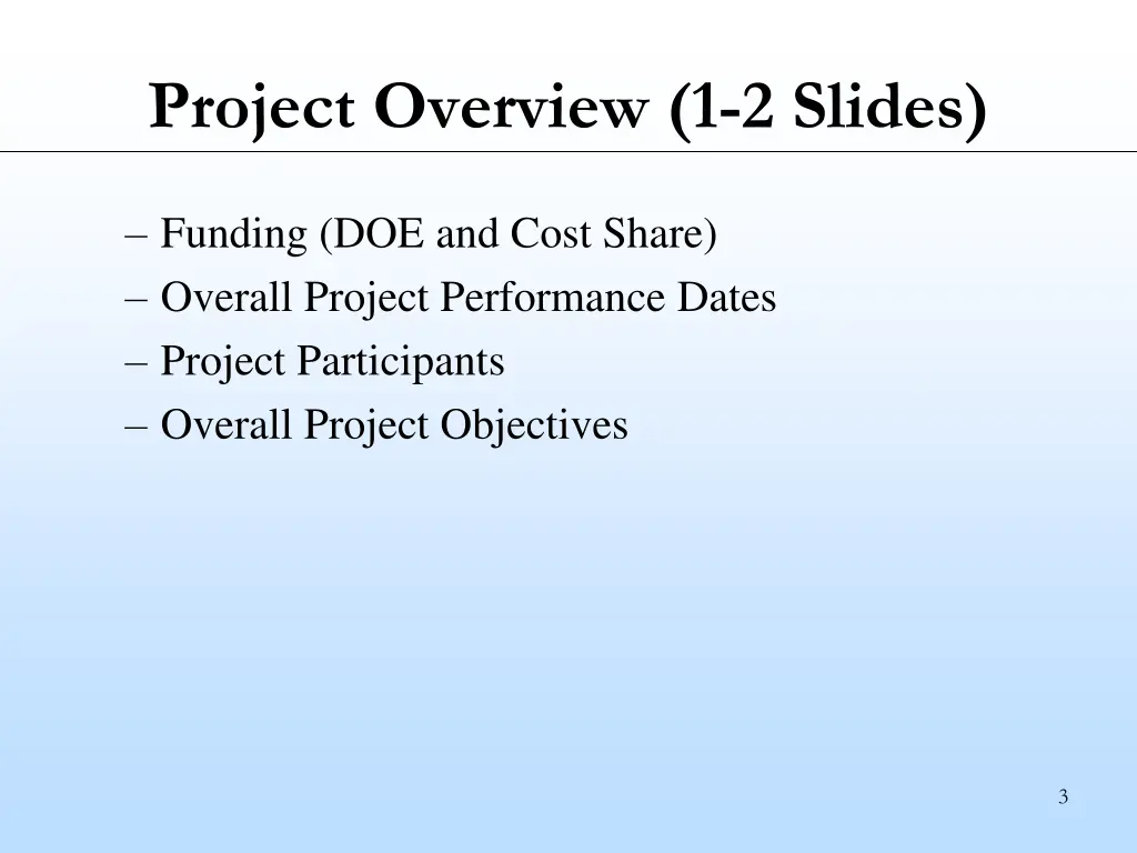 project overview 1 2 slides