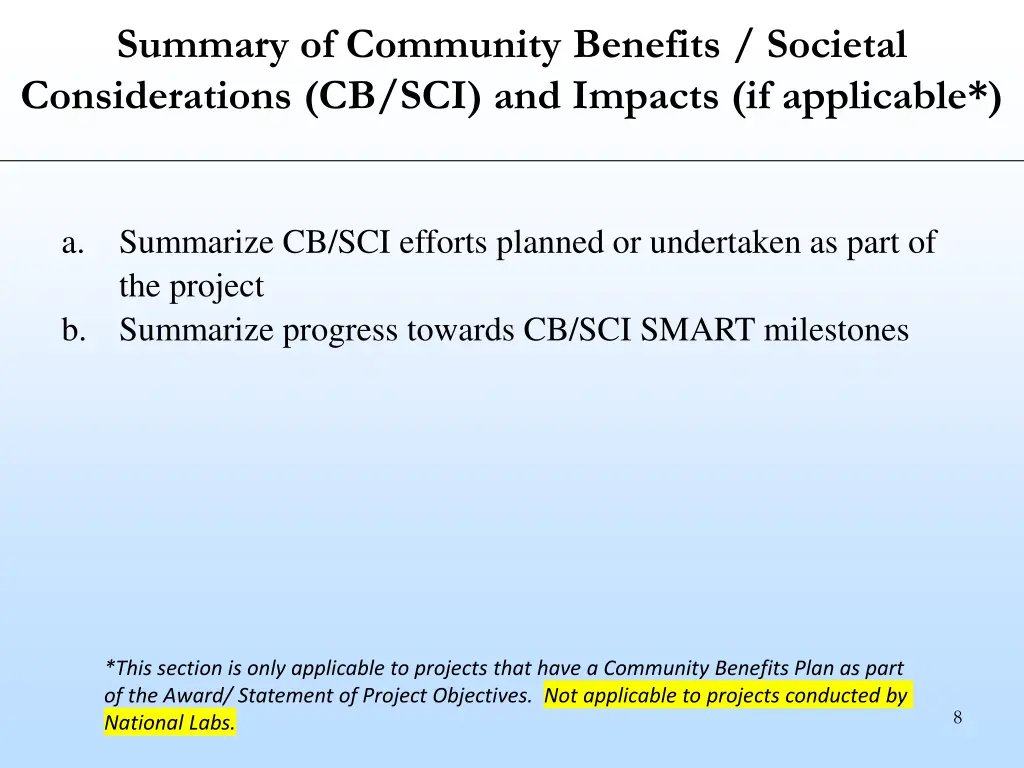 summary of community benefits societal