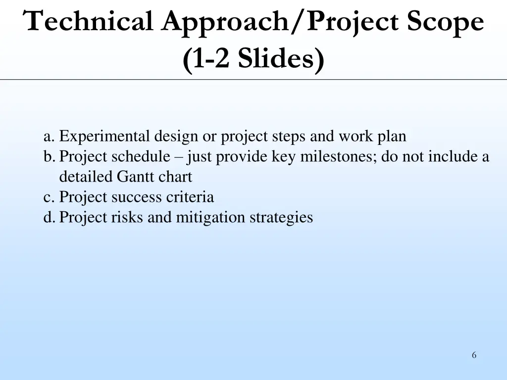 technical approach project scope 1 2 slides