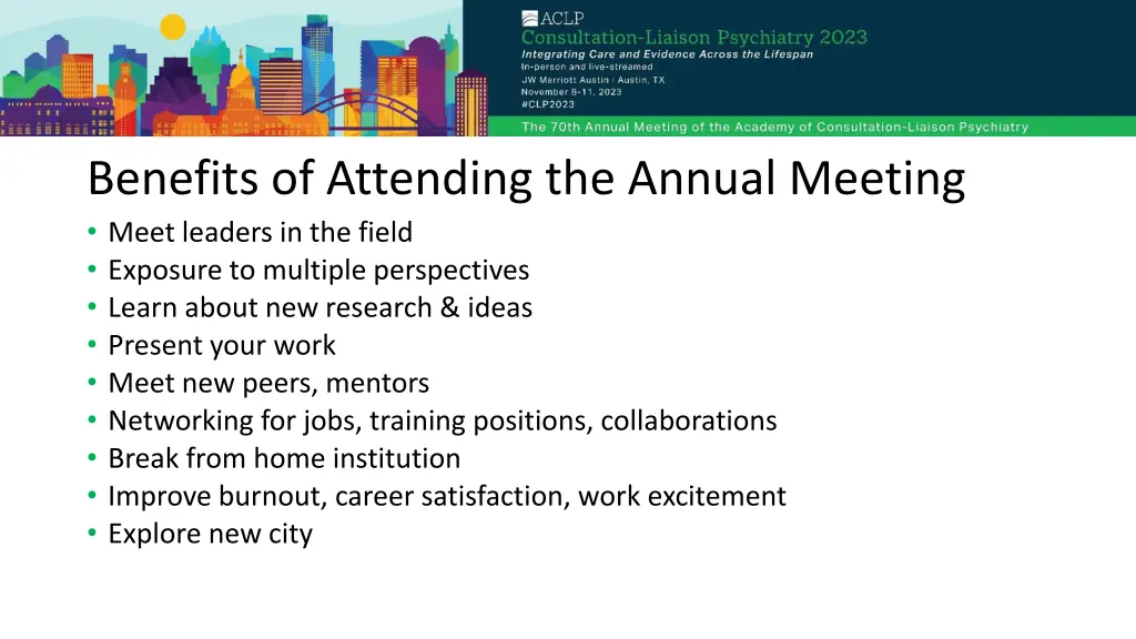 benefits of attending the annual meeting meet