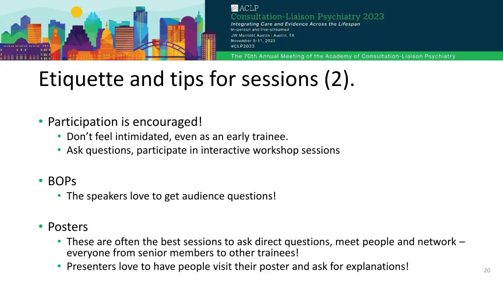 etiquette and tips for sessions 2