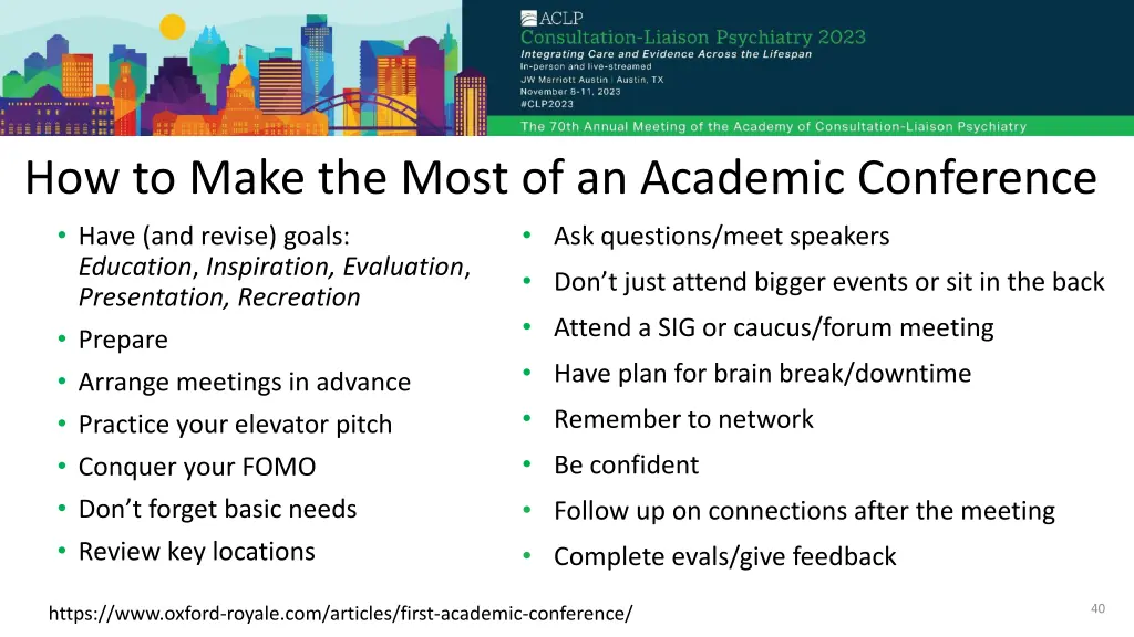 how to make the most of an academic conference