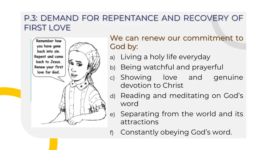 p 3 demand for repentance and recovery of first 1