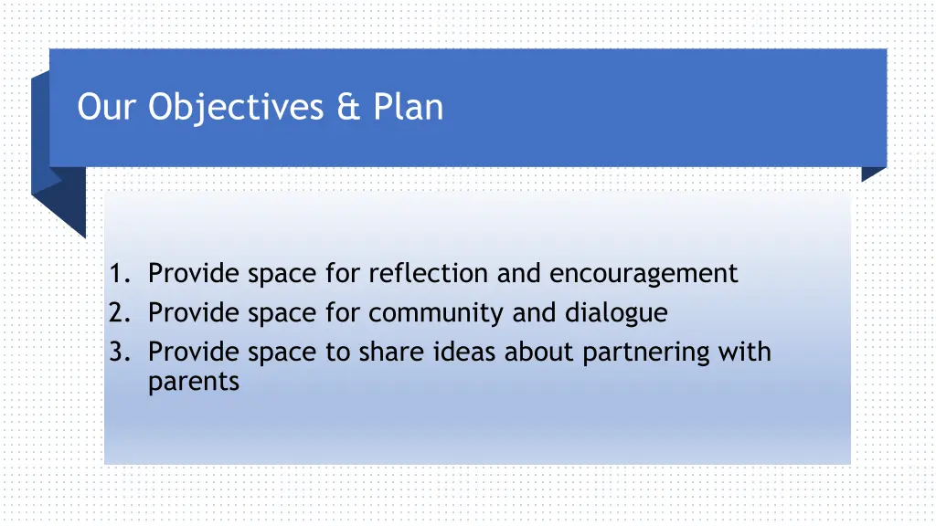 our objectives plan