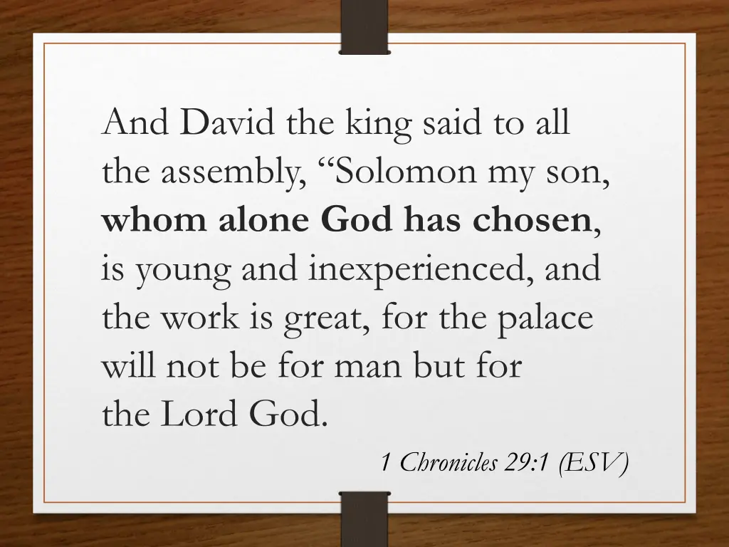 and david the king said to all the assembly