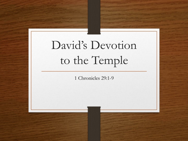 david s devotion to the temple