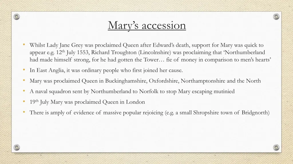 mary s accession