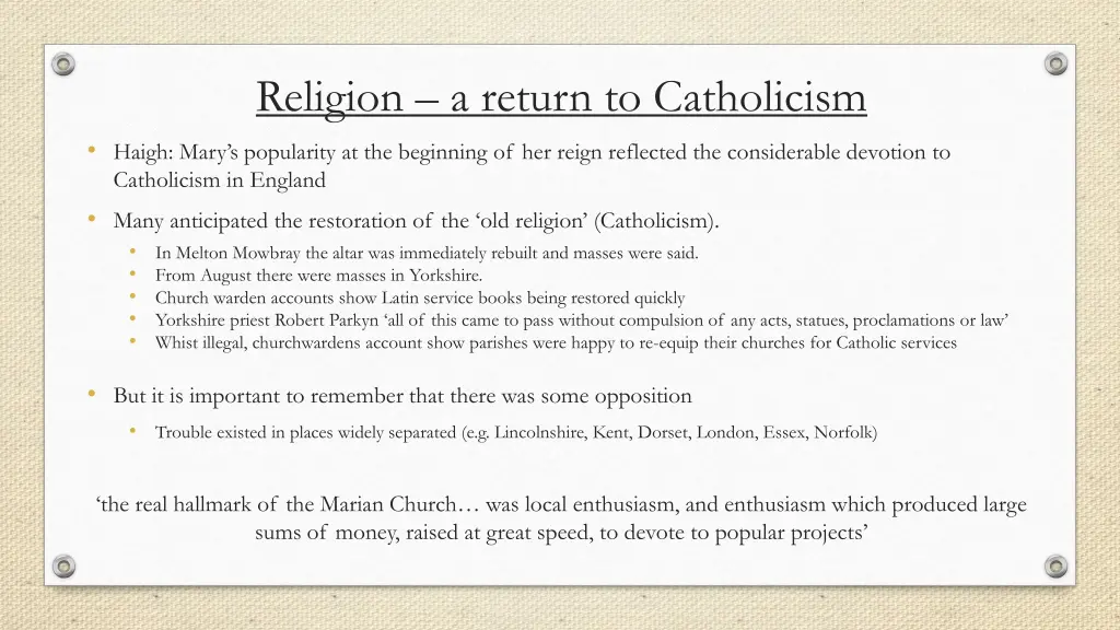 religion a return to catholicism haigh mary