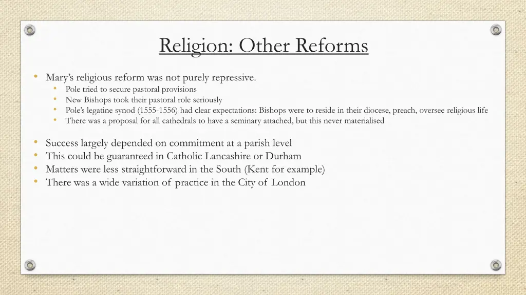 religion other reforms